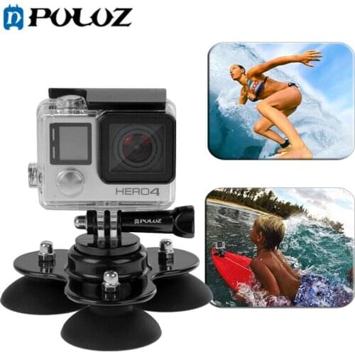 PULUZ Triangle Suction Cup Mount Holder + Screw for GoPro HERO Sport Camera