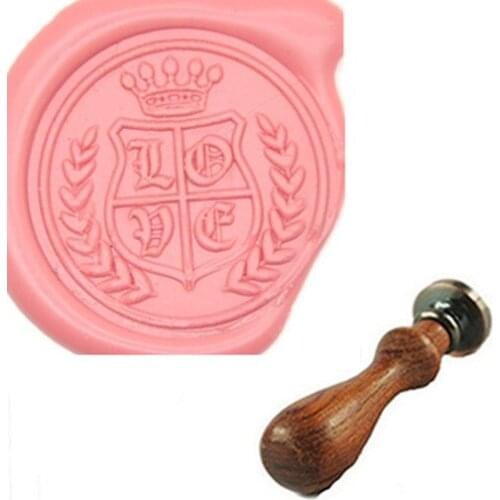 Love Crest Wax Sealing Stamp Classic Old-Fashioned Antique Alphabet Initial Letter Creative Romantic Seal Stamp Copper