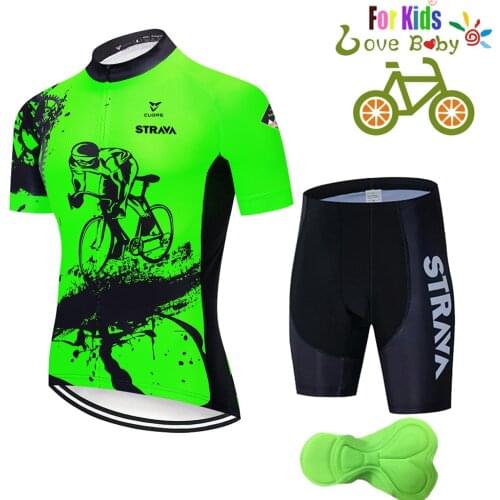 High Quality Kids Cycling Clothing Summer Kids Jersey Set Biking Short Sleeve Clothes Suit MTB Childrens Cycling Wear 2021