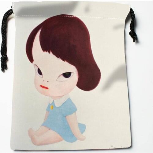 High quality Custom Nara Yoshitomo printing storage bag drawstring bag gift Satin bags 18*22cm Compression Type Bags