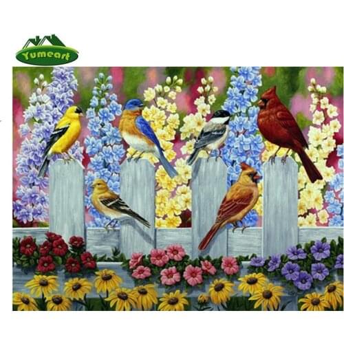 YUMEART Crystal Mosaic Kits Diamond Painting Cross Stitch Various Birds Flower Diamonds Embroidery Christmas Home Decoration