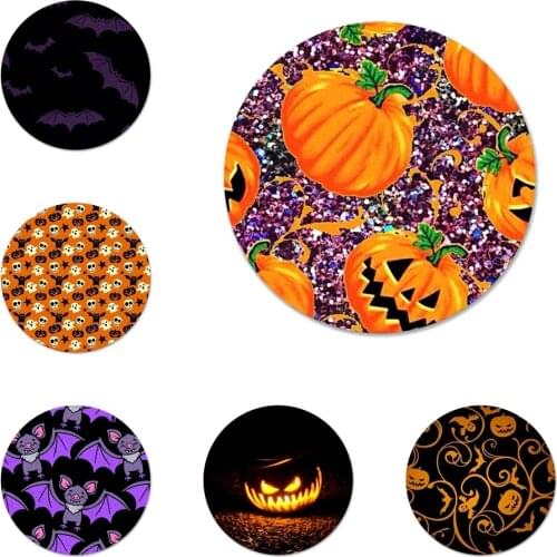 58mm Halloween Scary Pumpkin Pattern Icons Pins Badge Decoration Brooches Metal Badges For Clothes Backpack Decoration