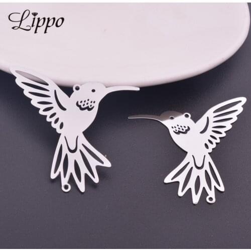 10pcs 40*44mm Rhodium plated Hummingbird Connectors Animal Charms Jewlery Pendant Hang Decoration Suncather Accessories