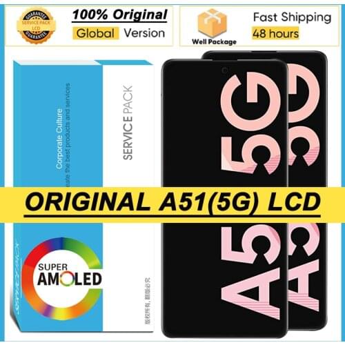 100% Original 6.5'' Super AMOLED Display for Samsung A51 5G A516 A516B A516F Full LCD Touch Screen Digitizer Repair Parts