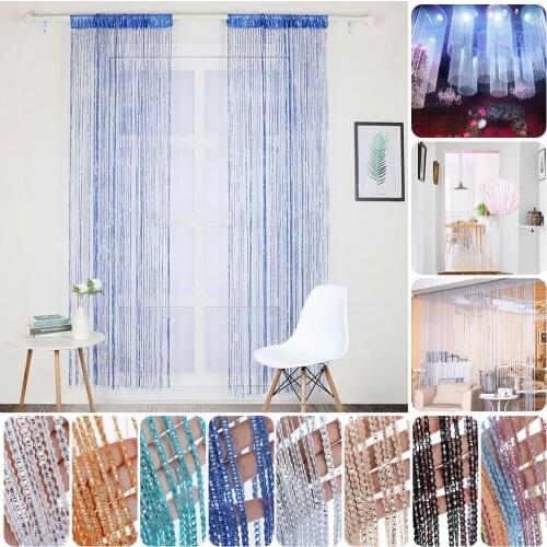 1x2m Fly Curtain for Door Shiny Tassel Line Living Room Curtains String Door Divider Drape Living Room Decor Valance Home Decor