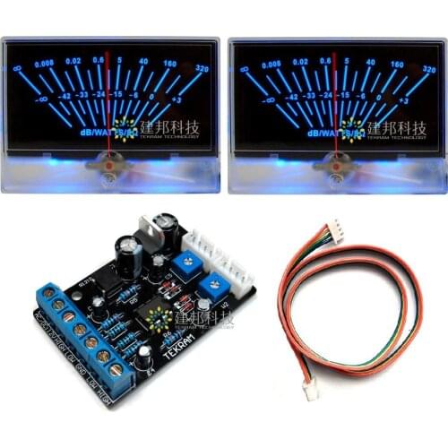 2pcs P-134 VU Meter +1pcs Drive Board High-precision Power AMP Head DB Level DAC Audio Power Sound Pressure Meter With Backlight