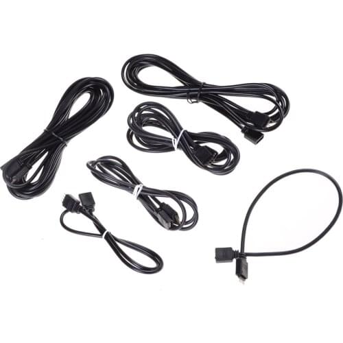 4 PIN RGB led connector Extension Cable cord Wire + 4pin connectors 1M 2M 5M 30cm for SMD 5050 3528 RGB LED Strip light