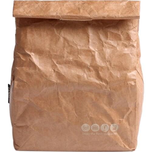 6L Lunch Bag kraft paper bag Reusable Box Sack Durable Insulated Thermal Lunch Bag Snack Cooler Picnic Container Men Ice bags