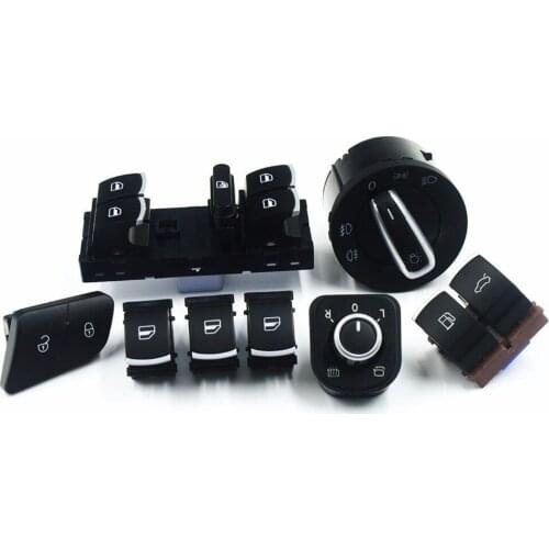 8PCS/SET Window Headlight Mirror Tailgate & Fuel Door Control Switch Button For VW Passat B6 3C0962125B 5ND959565A 5ND941431A