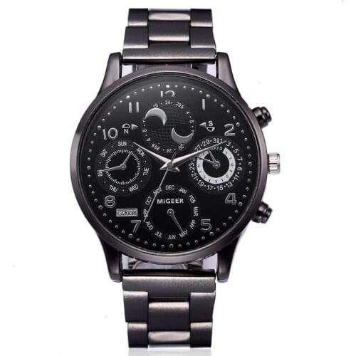 Luxury Brand MIGEER Mens Watches Fashion Sport Quartz Watch Stainless Steel Men Watches man watch Clock horloges manne