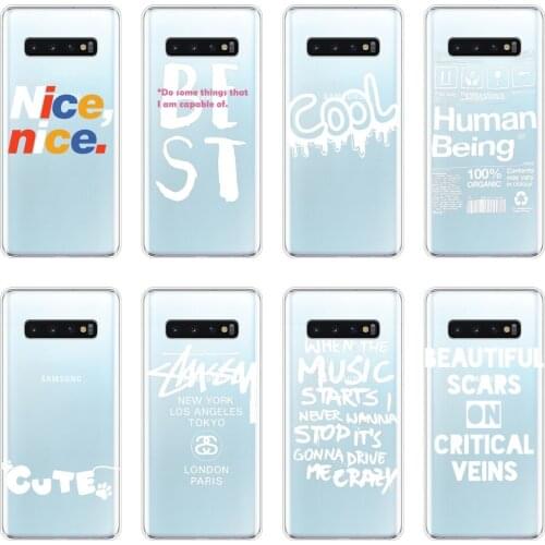 Phone Case For Samsung Galaxy S10E S10 Plus 5G Silicone Soft Cool Quotes White Cute Back Cover For Samsung Galaxy Note 10 Pro