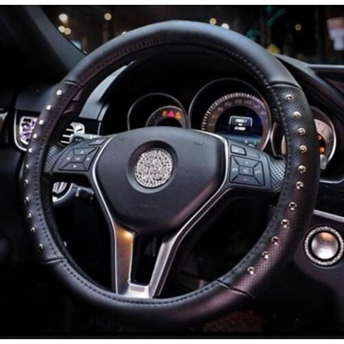 Rivets car steering wheels cover microfiber leather steering-wheel case auto accessories universal size M 38cm car styling
