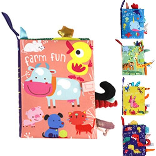 Multifunctional Tear-Proof Ringing Paper Tail Cloth Book Baby Early Educational Toy Parent-child Indoor Interactive Games Toys