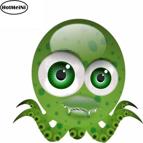 HotMeiNi 13cm x 12.3cm For Funny Octopus Cartoon 3D Creationary High Quality Car Stickers Waterproof Vinyl Custom Decal