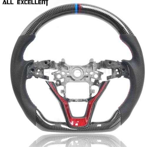 Customized carbon fiber Steering Wheel For Tenth-Gen Honda Accord 10th with Perforated leather Steering Wheel replacement