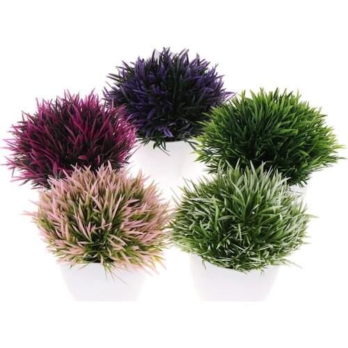 Artificial Plant Bonsai Potted Grasses Fake Plants With Pot Small Art Craft For Home/garden/room/hotel Decorations Bromeliad