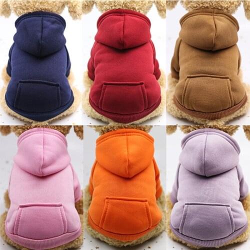 Pocket Pet Dog Clothing Dog Hoodies Soft Fleece Puppy Winter Clothes Solid Jacket Warm Coat Pets Dog Hoodie for Small Pets Puppy