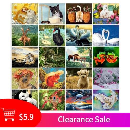 GATYZTORY Oil Painting By Numbers 60x75cm DIY Paint By Numbers For Adult Kits Animals Frameless Canvas Painting Unique Gift