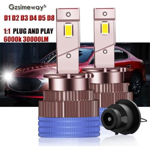 2PCS Mini 1:1 Car Light D1S D1R LED Bulbs D3S D2S D2R D4R D4S D5S D8S Canbus Headlight 30000LM 6000K Auto Lamp LED Update Kit