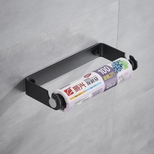 Creative kitchen paper towel holder under the cabinet adhesive aluminum bathroom towel holder garage toilet paper holder storage