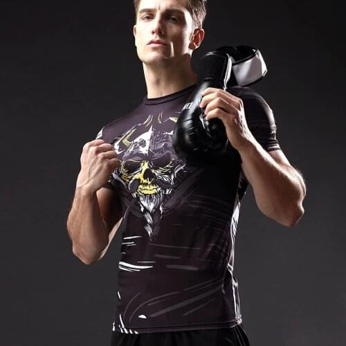 Men Gym Clothing Sport T-shirt Compression Fitness Sporting Shirt Rashguard Mens T Shirt For Men Sports Shirts Running Man