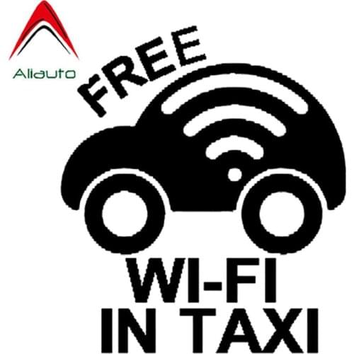 Aliauto Funny Car Sticker Free Wifi In Taxi Vinyl Motorcycles Decoration Reflective Creative Sunscreen Cartoon Decal,15cm*13cm