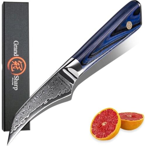Paring Knife 3.5 Inch Japanese Damascus Stainless Steel Chef Kitchen Knives G10 Handle Professional Peeling Boning Butcher Tool