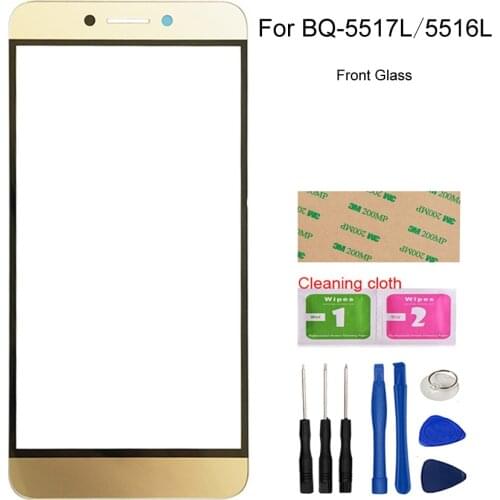 Front Glass Panel For BQ Mobile BQ-5517L BQ-5516L Twin Pro BQ 5517 5516 (No Touch Screen) Outer Glass Cover Assembly Parts