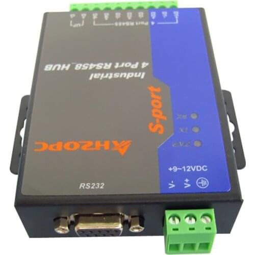 Industrial-grade isolated bidirectional 4-port RS485 hub 4-way 485 distributor relay 485 to 232