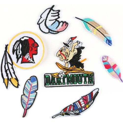 Fly Bird Colorful Wings Feather Craft Gift Iron on Patch Embroidery DIY Decals for Hat Backpack Clothing