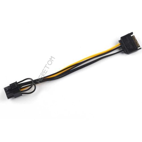 SATA NEW 15 pin Male to 8 pin ( 6+2 ) PCI-Express PCIe Video Graphic Card GPU Power Adapter Cable 20cm
