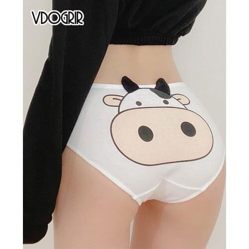 VDOGRIR Sexy Womens Cotton Print Briefs Low Waist Female Comfort Underpnats Underwear Seamless Panties Breathable Lady Lingerie