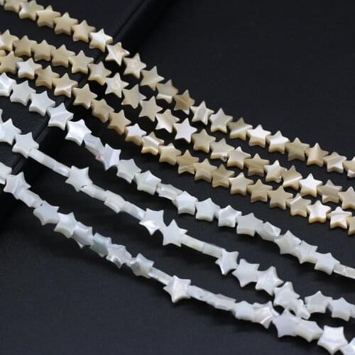 Natural Seawater Shell Beaded Stylish Five-Pointed Star Beads for Jewelry Making DIY Necklaces Bracelets Accessories 6-12mm