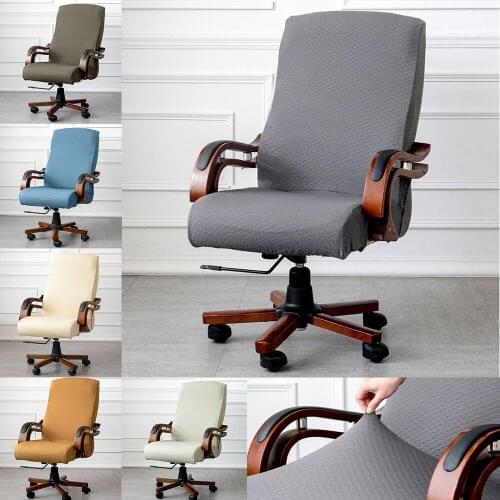 Solid Office Computer Chair Cover Spandex Study Elastic Office Dustproof Armchair Cover Swivel Chair Cover Washable Armchair