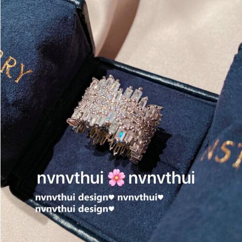 Female Eternal Eternity Band Promise Ring 925 Sterling Silver Zircon Engagement Wedding Rings for Women Korean Fashion Jewelry