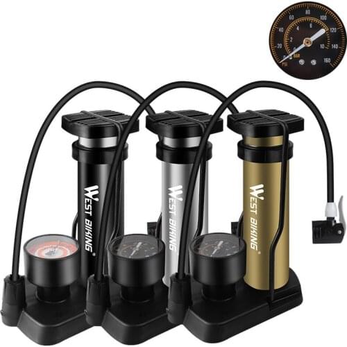 100/120Psi High Pressure Bicycle Tire Pump Ultra-light MTB Bike Pump Portable Cycling Air Inflator Foot Pump with Pressure Gauge