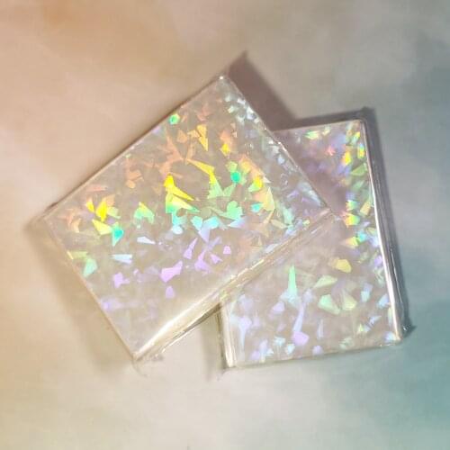 100pcs Double Sided Broken Glass Laser Flashing Card Film Holographic Korea Idol Photo Card Sleeves Super Trading Card Protector