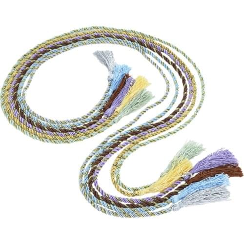 2Pcs Curtain Handmade Rope Tiebacks Decorative Curtain Holdbacks with Tassels Home Bedroom Living Room Window Curtain Decoration