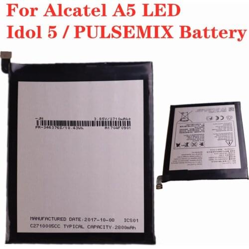 2800mAh TLP027AC TLP027AJ Battery For Alcatel A5 LED / Idol 5 / PULSEMIX 5085D 5085Y 6085D OT5085C Phone Replacement Batteries
