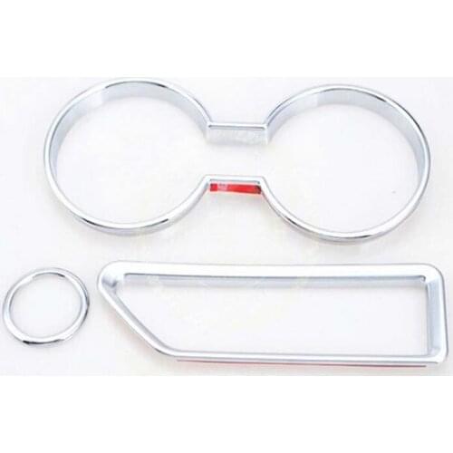 Car Water Cup Holder Cover Ignition Key Ring Cover Hand Brake Cover For Jeep Compass Patriot Abs Chrome 3pcs Per Set