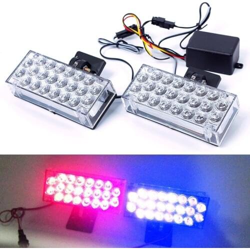 Car Truck Emergency Light Flashing Lights 2*22 Led Car-Styling For Firemen Ambulance Police Light Strobe Warning Light DC 12V