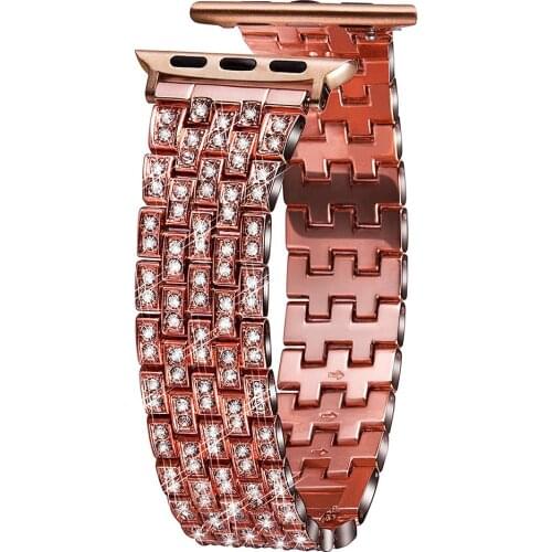 Luxury full Diamond metal Bracelet strap For Apple Watch series 1/2/3 40mm 38mm fashion band for iwatch 4 5 6 SE bands 42mm 44mm