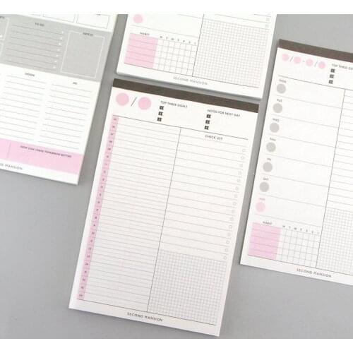 60Sheets Creative Daily Plan/Time Table/Weekly Desktop Plan Book Memo Note Pad Tearable Notes Book Schedule Paper Stationery