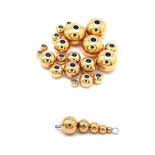 30pcs/lot Gold Color Stainless Steel 3 4 5 6 8mm Stainless Steel Rondelle Spacer Charm Bead Fit DIY Bracelets Jewelry Findings