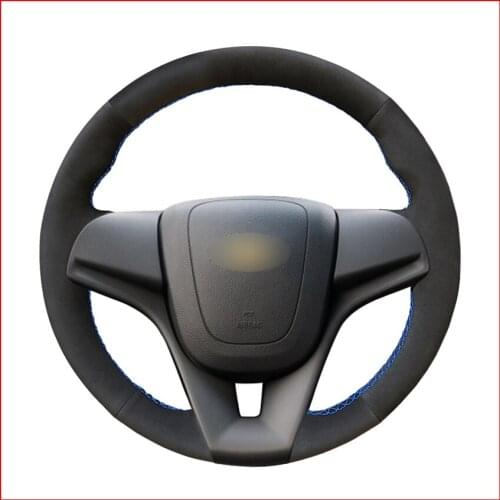 MEWANT Black Suede Hand Sew Comfortable Soft Steering Wheel Cover for Chevrolet Cruze 2009-2014 Aveo 2011-2014 Orlando 2010-2015