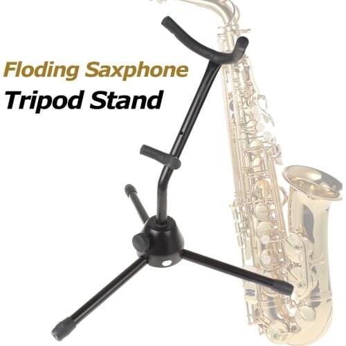 Black Color Lightweight Tubular Construction Folding Saxophone Stand Alto Sax Rack