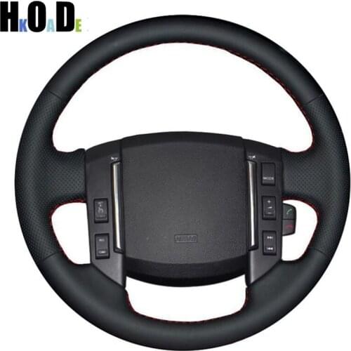 Black Artificial Leather Hand-stitched Car Steering Wheel Cover for Land Rover Freelander 2 2007 2008 2009 2010 2011 2012-2018