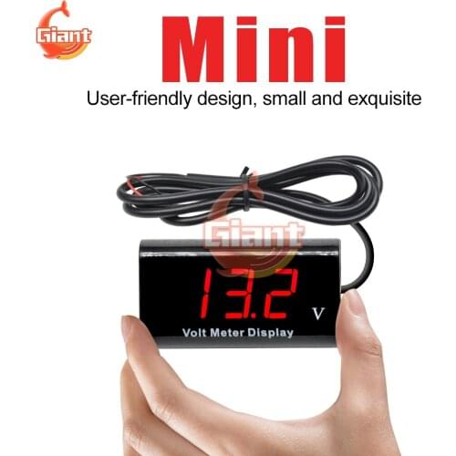 DC3V-18V IPX6 Waterproof LED Digital Voltmeter Voltage Meter Volt Gauge Detector Tester Monitor Panel for Motocycle Car Auto 12V