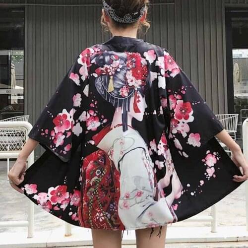 Womens tops and blouses 2021 harajuku kawaii shirt Japanese streetwear outfit kimono cardigan female yukata blouse women