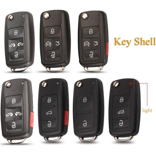 Kutery 2/3/4/5 Buttons Folding Remote Car Key Case Shell For For VW Sharan Tiguan Golf Sagitar Polo MK6 Touareg